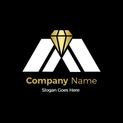Elegant Gold and Black Abstract Company Logo Design Logo Template