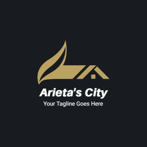 Elegant Gold and Black City Design Featuring Unique Architecture Logo Template