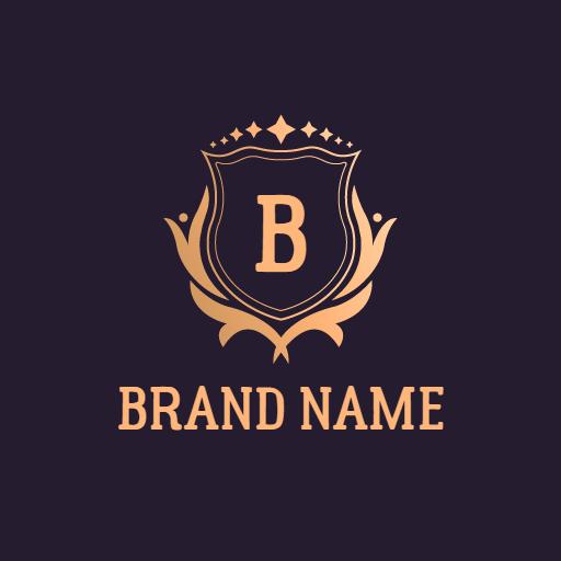 Elegant Gold and Black Crest Symbolizing Luxury Brand Logo Template