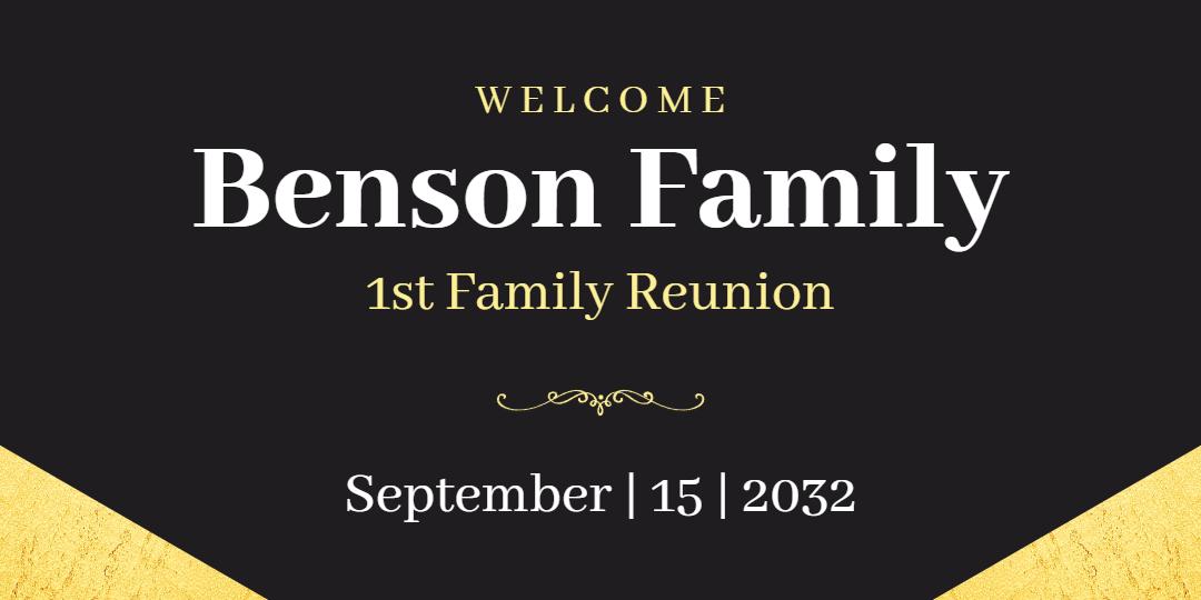 Elegant Gold and Black Family Reunion Tarpaulins Banner Template