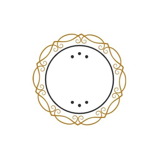 Elegant Gold and Black Flourished Design Blank Circle Logo Template