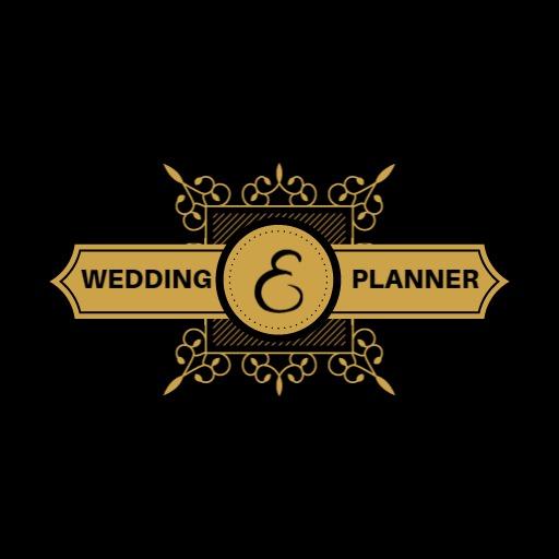 Elegant Gold and Black Wedding Planner Logo Template