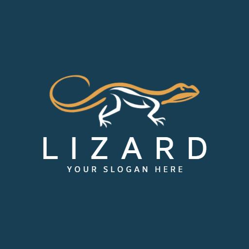 Elegant Gold and Blue Lizard Design for Nature Logo Template