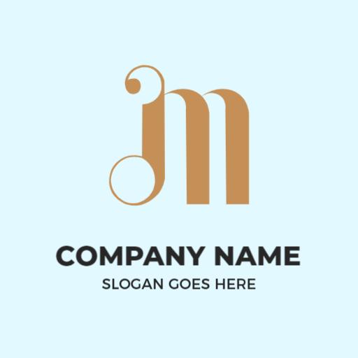 Elegant Gold and Blue M Letter Design for Branding Logo Template