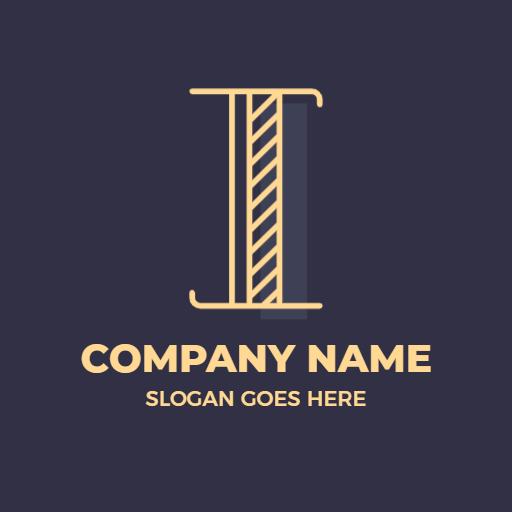 Elegant Gold and Dark Purple I Letter Design Logo Template