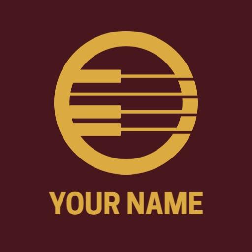 Elegant Gold and Maroon Music Band Logo Design Logo Template