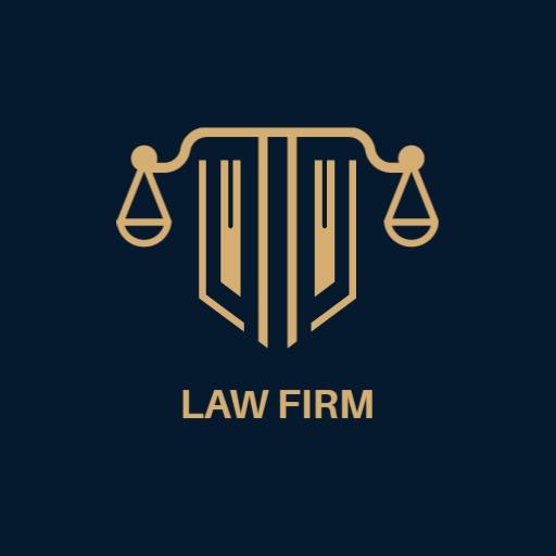 Elegant Gold and Navy Design Representing Law Firm Logo Template