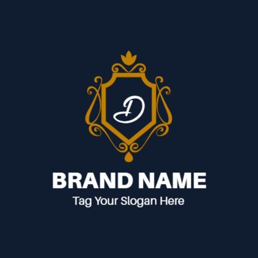 Elegant Gold and Navy Royal Emblem Symbolizing Luxury Logo Template
