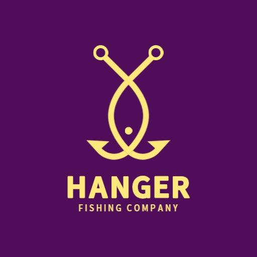 Elegant Gold and Purple Design for Fishing Business Logo Template