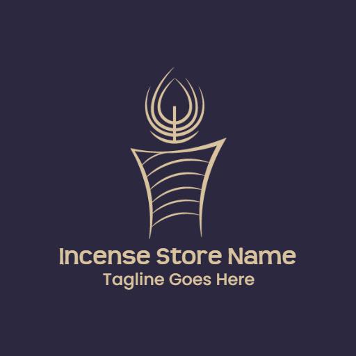 Elegant Gold and Purple Incense Store Design Logo Template