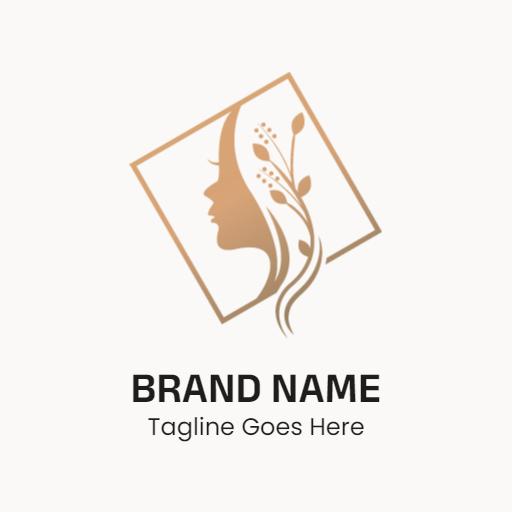 Elegant Gold and White Floral Design in Beauty Logo Template
