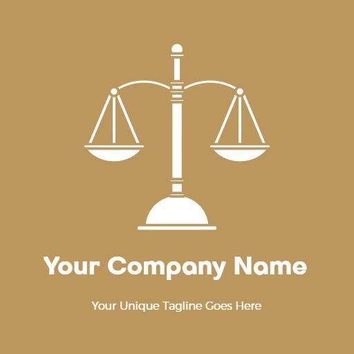 Elegant Gold and White Legal Scales Representation Logo Template