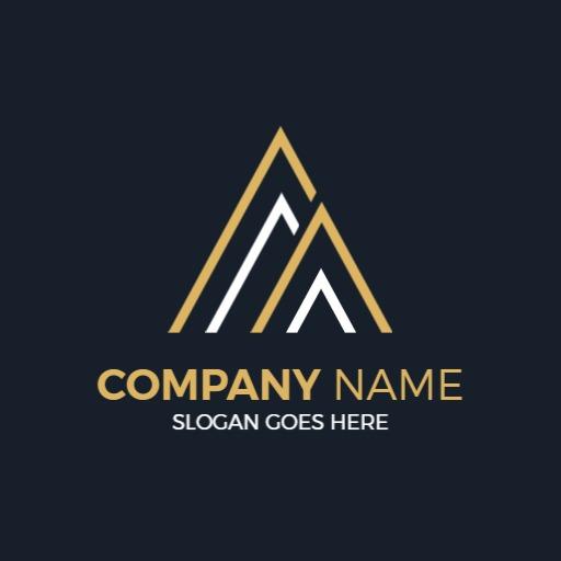 Elegant Gold and White Mountain Design for Company Logo Template