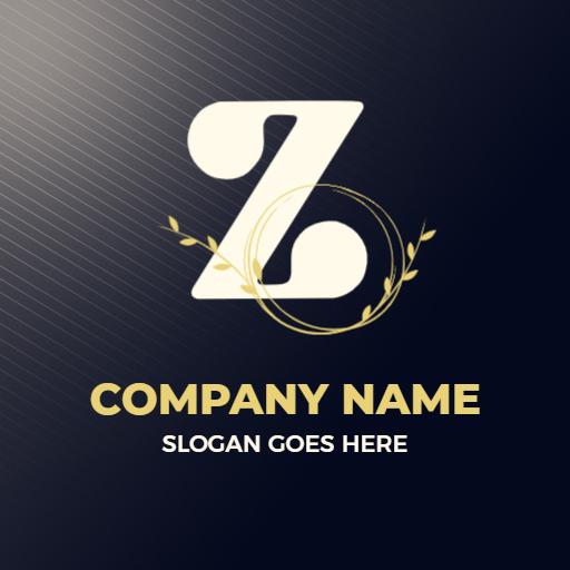 Elegant Gold and White Z Letter with Floral Design Logo Template