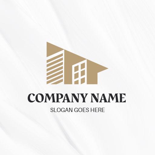 Elegant Gold Architectural Design Representing Real Estate Logo Template