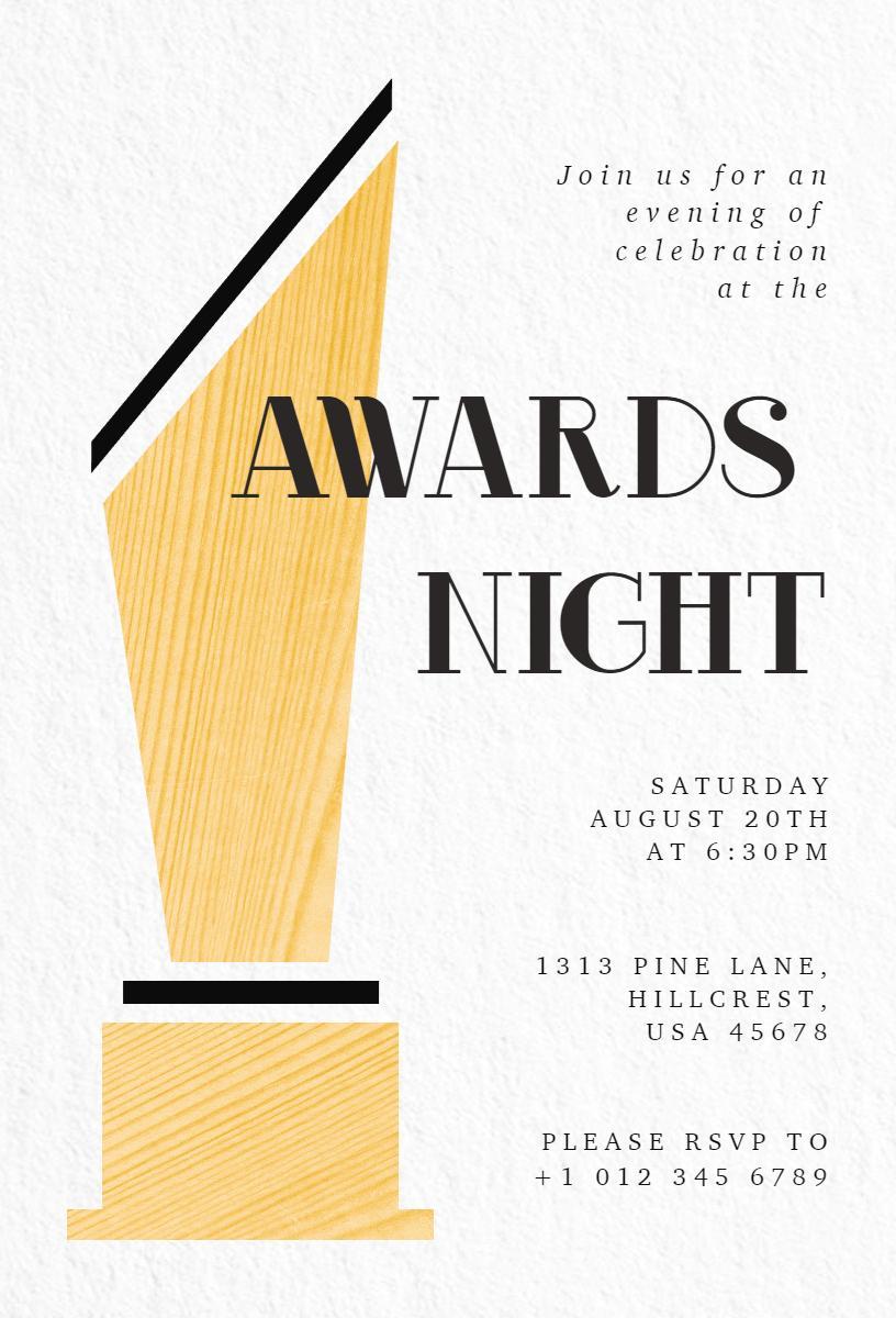 Elegant Gold Awards Night Celebration Invitation Template