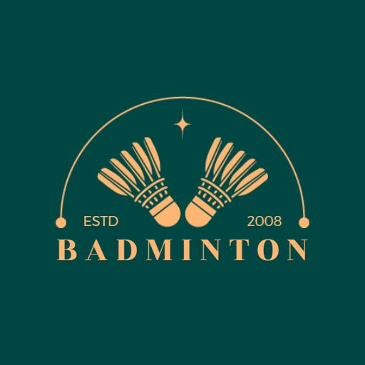 Elegant Gold Badminton Shuttlecocks Design with a Retro Touch Logo Template