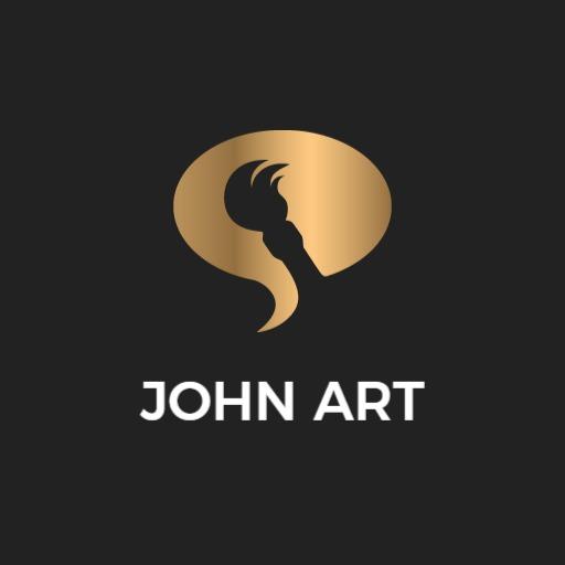 Elegant Gold Brush Design for Creative Art Logo Template