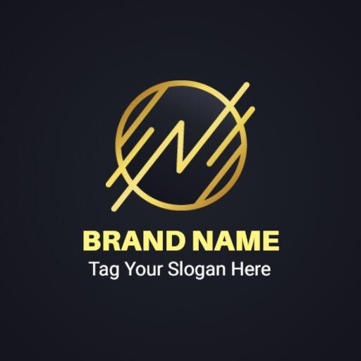 Elegant Gold Circular Design Signifying Royal Branding Logo Template