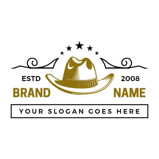 Elegant Gold Cowboy Hat Design Represents Western Heritage Logo Template