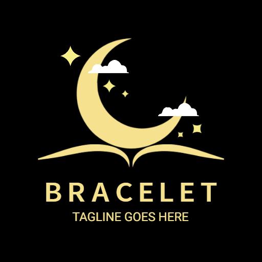 Elegant Gold Crescent Moon Design Highlighting Bracelet Logo Template