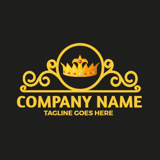 Elegant Gold Crown Design Representing Royalty and Queen Logo Template