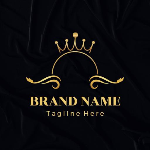 Elegant Gold Crown Design Showcasing Luxury Brand Logo Template