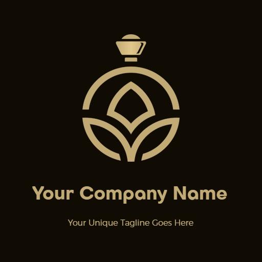 Elegant Gold Design Representing Premium Perfume Logo Template
