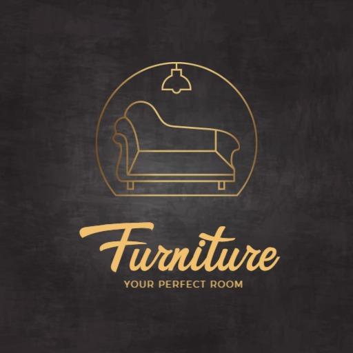 Elegant Gold Design Showcasing Luxury Furniture Logo Template