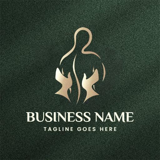 Elegant Gold Design Showcasing Relaxation and Massage Logo Template