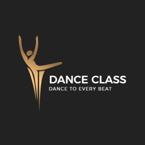 Elegant Gold-Detailed Dance Class for Every Beat Logo Template