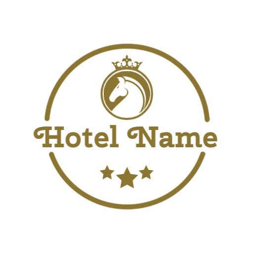 Elegant Gold Emblem Showcasing Luxurious Hotel Experience Logo Template