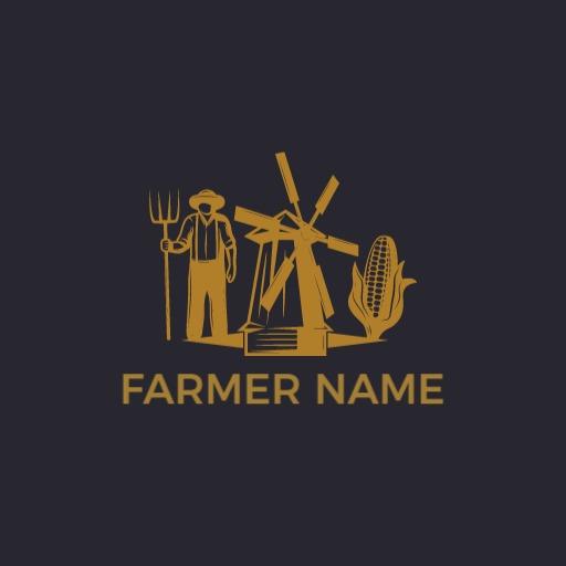 Elegant Gold Farming Elements Representing Luxury Lifestyle Logo Template