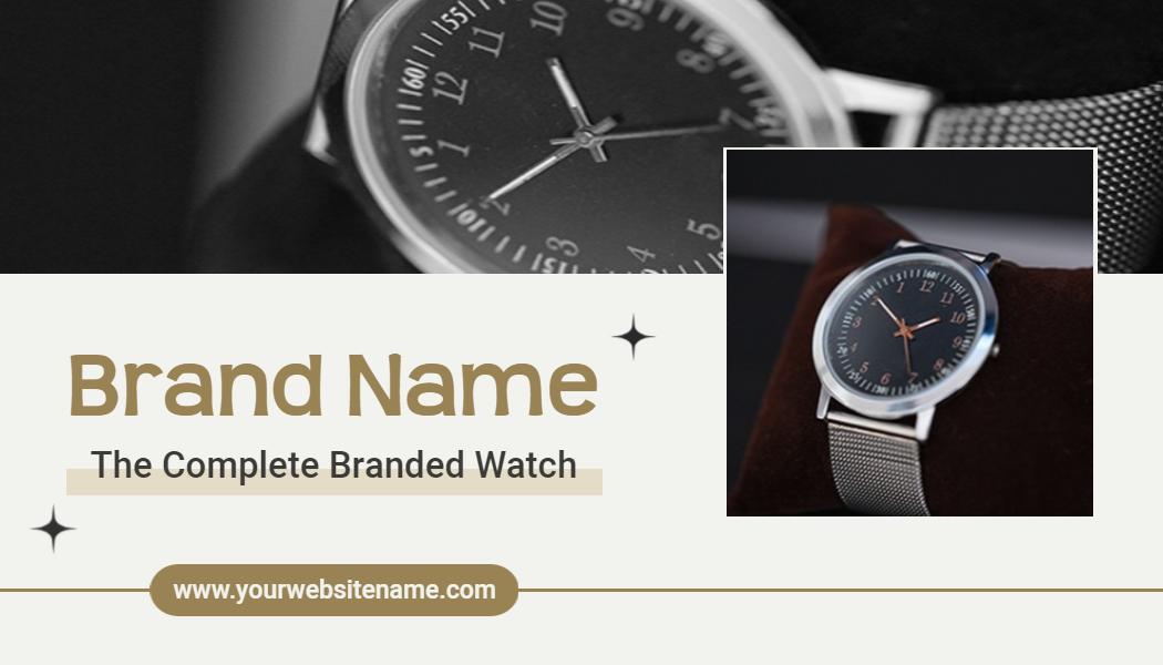 Elegant Gold Fashion Watch Brand Business Card Template