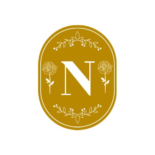 Elegant Gold Floral Alphabet Design Featuring Letter N Logo Template