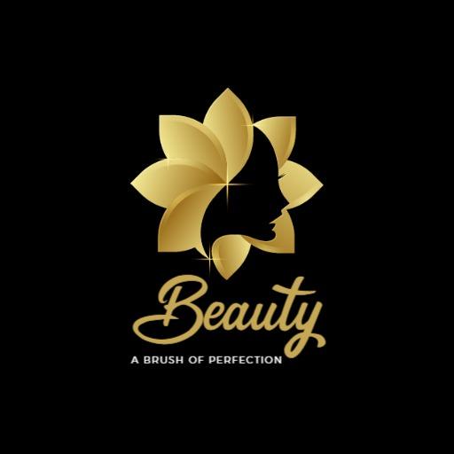 Elegant Gold Floral Design Highlighting Luxury Beauty Logo Template
