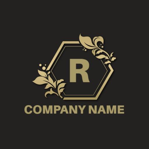 Elegant Gold Floral Design Symbolizing Royal Branding Logo Template