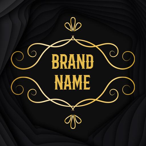 Elegant Gold Flourishes and Text for Royal Branding Logo Template