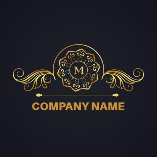 Elegant Gold Flourishes Representing Luxury Brand Identity Logo Template