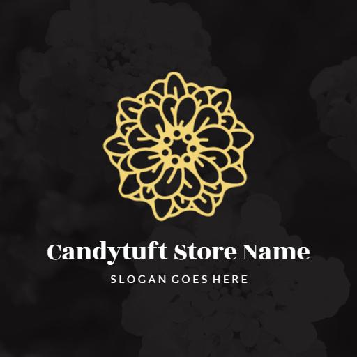 Elegant Gold Flower Design Represents Florist Business Logo Template