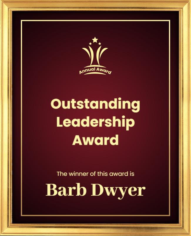 Elegant Gold Framed Outstanding Leadership Award Poster Template