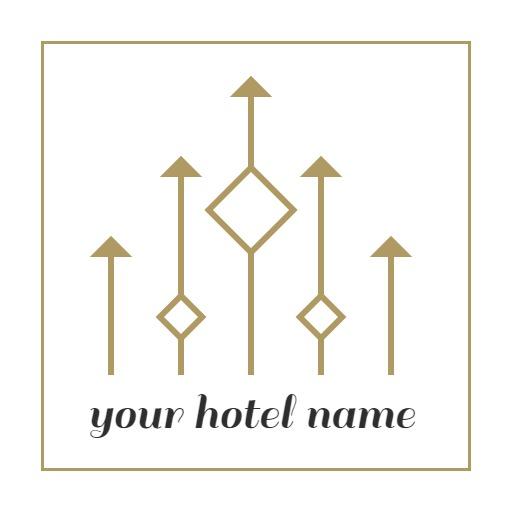 Elegant Gold Geometric Design Showcasing Premium Hotel Logo Template