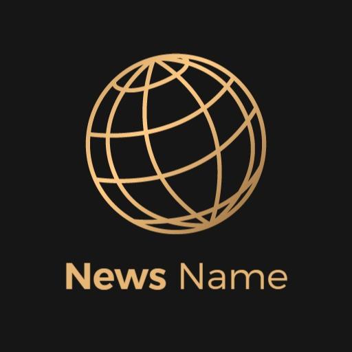 Elegant Gold Globe Design Representing Global News Logo Template