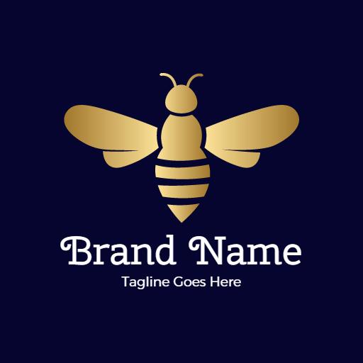 Elegant Gold Honeybee Design Representing Natural Products Logo Template