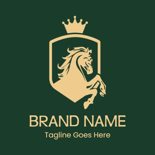 Elegant Gold Horse Design Representing Equestrian Heritage Logo Template