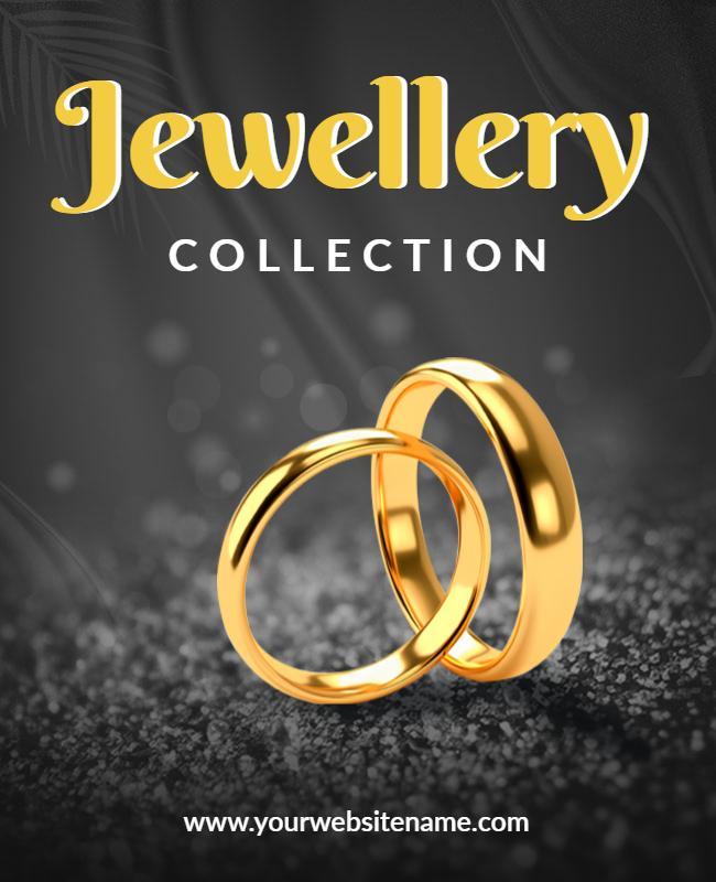 Elegant Gold Jewellery Collection Display Poster Template