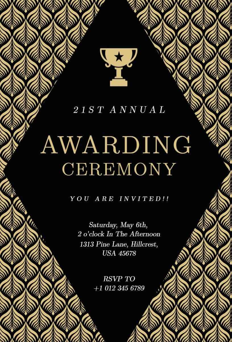 Elegant Gold Leaf Awards Ceremony Invitation Template