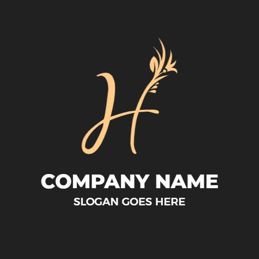 Elegant Gold Leaf Design Highlighting H Letter Logo Template