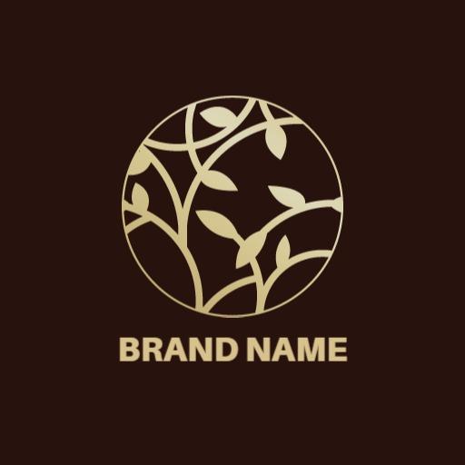 Elegant Gold Leaf Design Representing Royal Luxury Logo Template