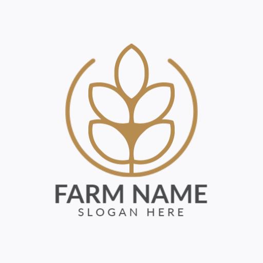 Elegant Gold Leaf Design Representing Sustainable Agriculture Logo Template